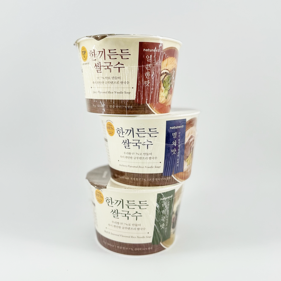 NATUREVIL] KOREAN RICE CUP NOODLES (3FLAVORS) – Organic One
